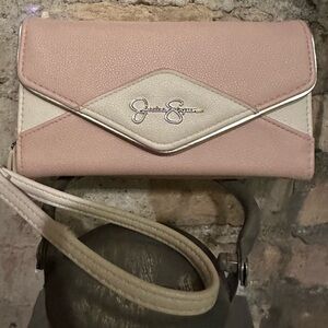 Jessica Simpson Pink and Cream Women's Wallet/Wristlet